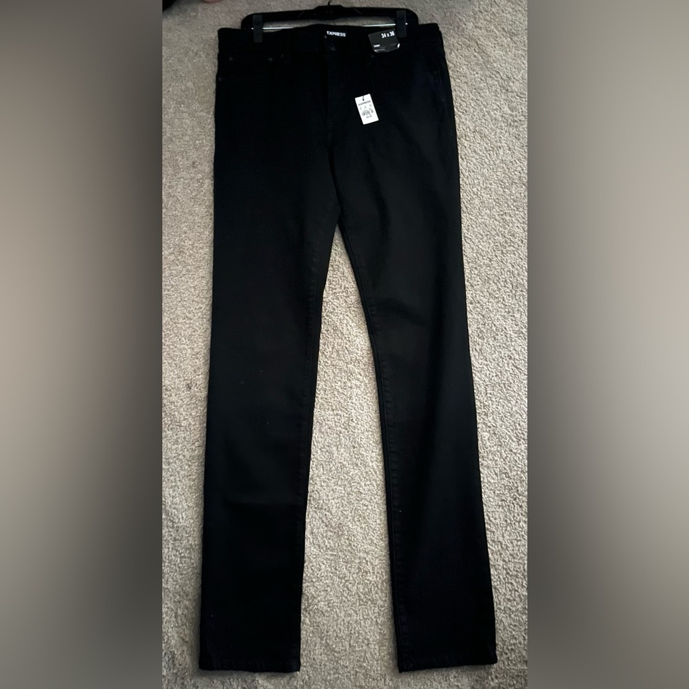 NWT Express Men Skinny Black Hyper Stretch Jeans
Sz 34x36 32x36